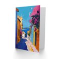 thumbnail image 2 of Artery8 Greeting Card Santorini Seaside Coastal Town Painting Colourful Blank For Him Or Her Art Birthday Card, 2 of 3