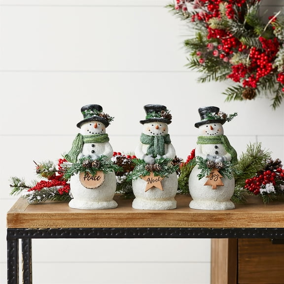 Snowman (Set of 3) 8.25"H Resin