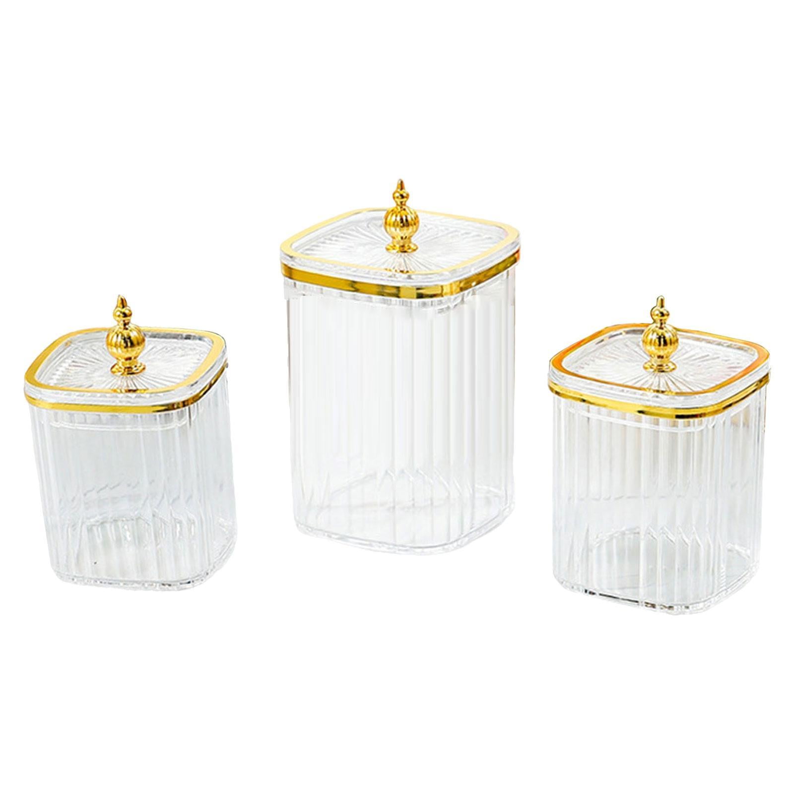 Baoblaze 3 Pieces Airtight Food Storage Container Grain Jar for Kitchen Wedding Candy Clear Bead