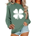 thumbnail image 2 of St Patricks Day Sweatshirt Women Four-Leaf Clover Print Shirt Long Sleeve Crew Neck Pullover Saint Patricks Day Shirt Irish Tops for Women, 2 of 6