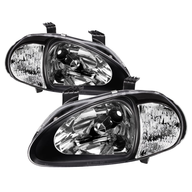 Xtune Honda Del Sol 9397 1Pc Crystal Headlights Black HDONHDEL931P