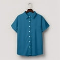 thumbnail image 2 of APEXFWDT Prime Day Deals Today Womens Button Down Shirts Summer Casual Short Sleeve Solid Basic Shirt Laper Plain Dressy Blouses Tops S-3XL, 2 of 4