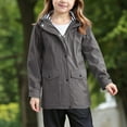 thumbnail image 5 of YunPes Long Rain Jacket for Girls Hooded Button Down Full Zip Windproof Warm Length Jacket with Quilted Jacket for Girls, 5 of 8