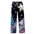 thumbnail image 6 of Women's Fashion Casual Loose Printed Wide-Leg Sports Pants with Christmas Print, Comfortable Home and Outdoor Wear, Elastic Waist with Drawstring for Easy Fit, Black, XL, 6 of 7
