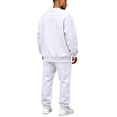 thumbnail image 4 of Delconic Mens Spring Fall Sweatshirt and Jogger Set Casual Athletic Tracksuit Crewneck Pullover and Tapered Sweatpants Outfit White 2XL, 4 of 6