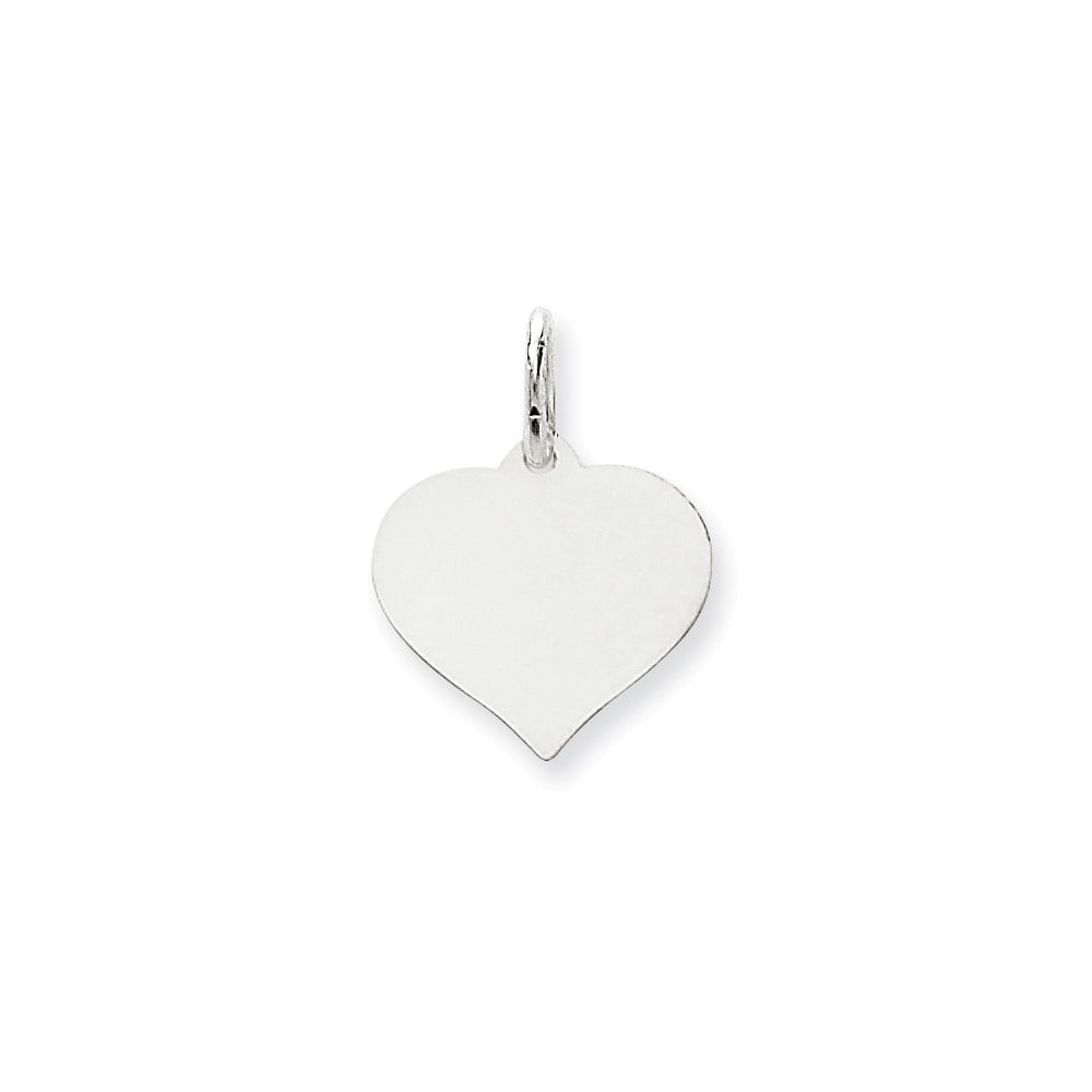 Solid 14k White Gold Plain Medium Facing Right Engravable Girl Charm Pendant 24mm x 4mm