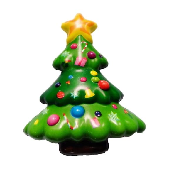 Christmas Tree Squishy Toy with Slow Rising Design and Colorful Ornaments, Single Pack, Green with Multicolor Decorations, for Kids and Adults, Relaxation Toy