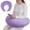 Violet, variant on Gray U-Shaped Reading Pillow, 23.6" x 21.7" Lap Support Pillow with Adjustable Strap, Crescent Design, PP Cotton Filling, Reading, Gaming, Arm, Back Support