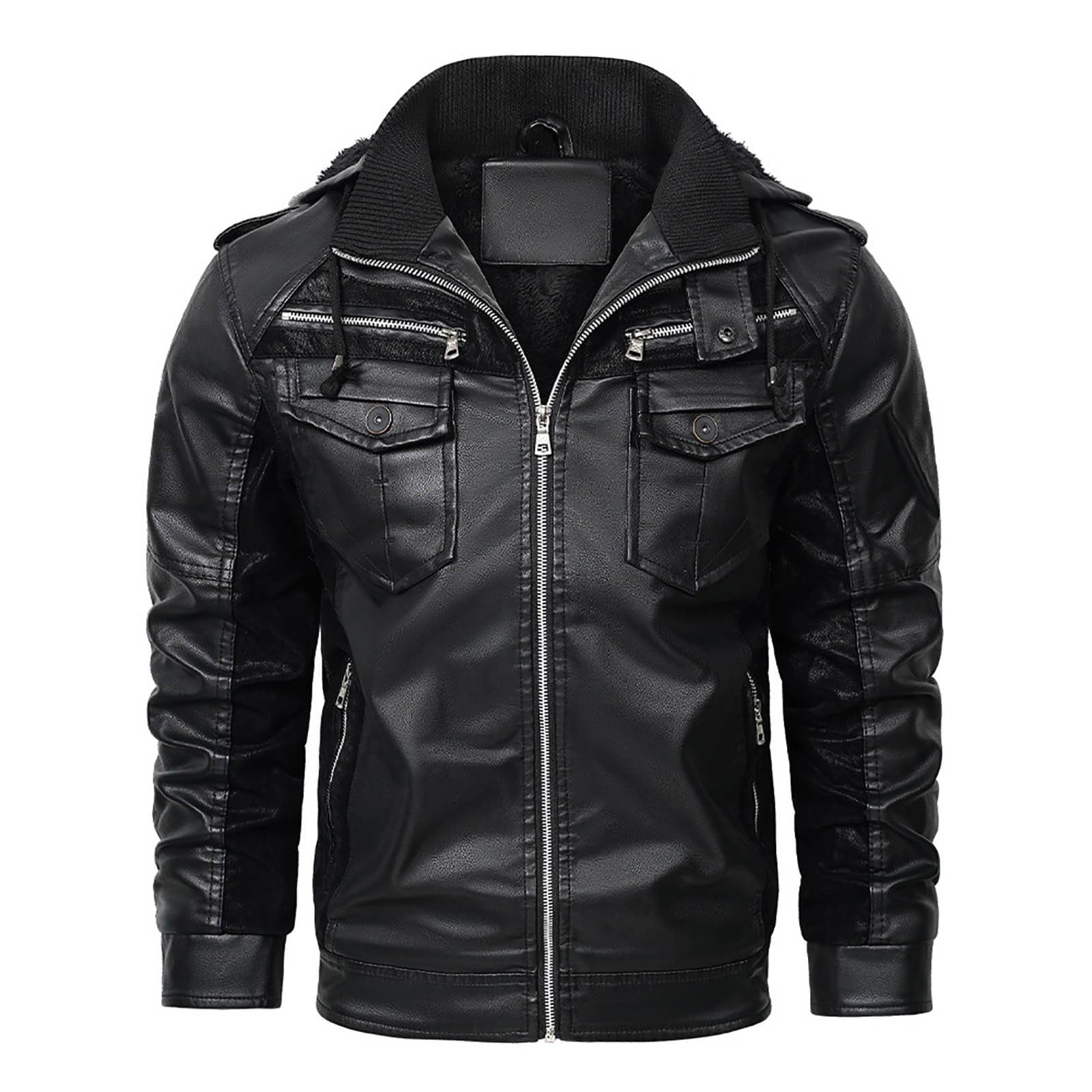 Touch&Torn Men's Motorcycle Leather Jacket Genuine Cow Hide Biker