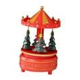 thumbnail image 1 of Caja de música decorativa con forma de carrusel navideño, mecanismo de cuerda, ligera y decorativa. Estilo F, 1 of 9