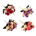 thumbnail image 4 of Advancent Ramo de flores artificiales para interior o exterior, 2 pack/lote, con elegantes flores y plantas de imitación Flores artificiales rojo, 4 of 6