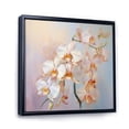 thumbnail image 2 of Designart "Peach Orchids love expression III" Floral Floater Framed Wall Decor, 2 of 7