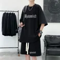 thumbnail image 3 of Nuevo conjunto de verano para hombre con diseño de gofres, camiseta de manga corta y pantalones cortos, conjunto de 2 piezas, ropa deportiva, chándal de moda, conjunto para correr, 3 of 5