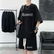 thumbnail image 3 of Conjunto de moda coreana para hombre, con estampado de gofres, camiseta de manga corta y pantalones cortos, conjunto deportivo de 2 piezas, chándal de moda de verano, 3 of 5