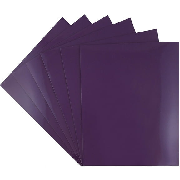 JAM Paper Glossy Two Pocket Folders, Purple, 6 per Pack
