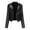 Black, variant on qolati Women Faux Leather Jackets Vintage Long Sleeve Zip Up Motorcycle Jacket 2024 Trendy Lightweight Collar Cropped Coats Outwear