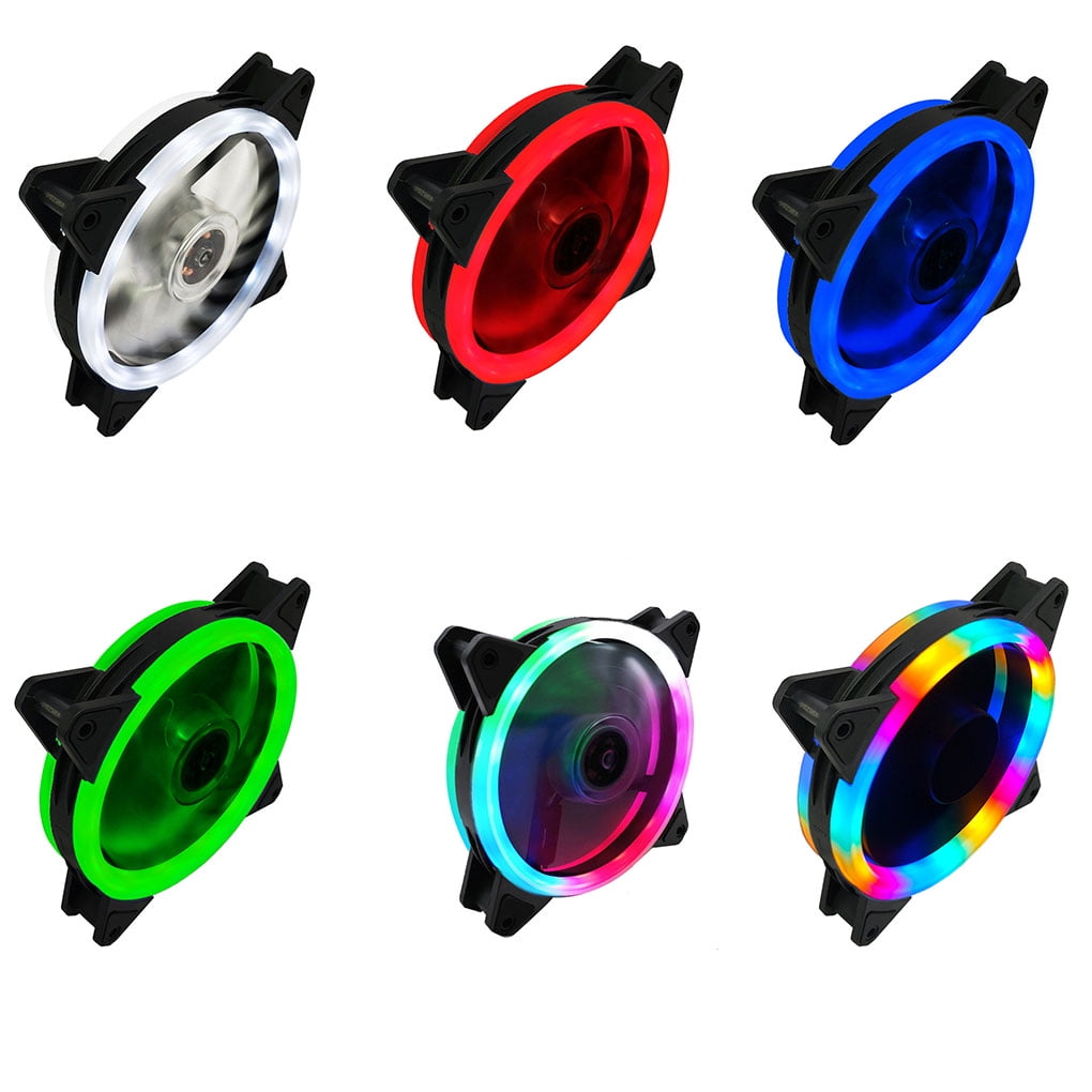 Worallymy 12CM LED RGB Lights PC Computer Fan AntiVibration Rubber