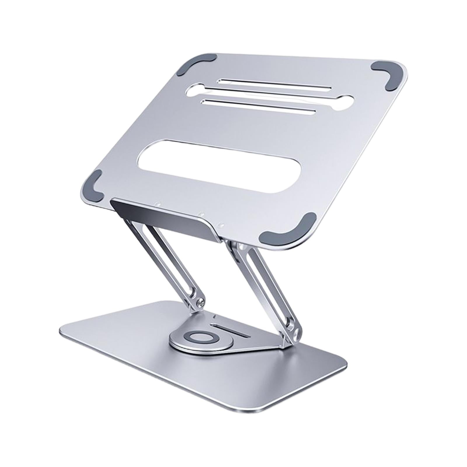 LeeQinersw Laptop Stand for Desk, Adjustable Height Laptop Riser Stand 360 Degree Rotatable Argent