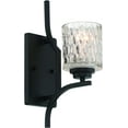 thumbnail image 3 of Vanity Art 1 Light Dimmable Weathered Black Armed Sconce Lighting | Modern Fixtures Accent Wall Lights for Bedroom Entrance Doorway Dining Room Living Room Hallway Bathroom Scones S4001BK-C03, 3 of 5