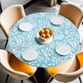 thumbnail image 5 of Leaf Pattern PVC Fitted Tablecloth, Elastic Edge Round Table Cover Waterproof Oil-Proof Stain-Resistant for Dining, Kitchen 48/60 Inch Round, 5 of 7