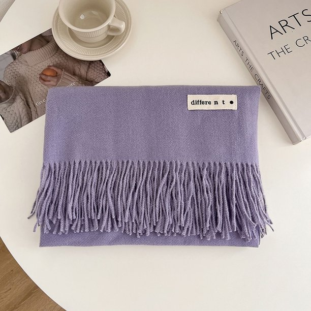 Bufanda de color para mujer, chal de cachemira de invierno, bufanda gruesa y cálida para parejas, moda para hombres