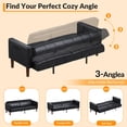 thumbnail image 2 of Ataucjin Futon Sofa Bed, 75-Inch Modern Faux Leather Convertible Couch, Mid-Century Loveseat for Small Space, Living Room, Bedroom, 2 of 10