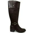 thumbnail image 4 of KAREN SCOTT Womens Black Croc Harness Straps Ring Hardware Cushioned Comfort Vickyy Almond Toe Block Heel Zip-Up Riding Boot 8 M, 4 of 4