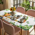 thumbnail image 3 of St. Patrick's Day Table Cloths for 6 Foot Rectangle Tables, Green Gnomes Lucky Shamrocks Flags Patio Waterproof Elastic Fitted Tablecloths, Washable Rectangular Table Cover for Camping, 3 of 8