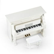 Miniature 18 Note Musical Hi-Gloss White Upright Piano with Bench - Under the Sea (The Little Mermaid)