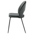 thumbnail image 6 of Side Dining Chair, Set of 2, Black Grey Gray, Velvet, Modern Contemporary, Kitchen Room Cafe Bistro Restaurant Hospitality, 6 of 8