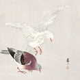 thumbnail image 2 of Koson, Ohara 26x26 Gold Ornate Wood Framed with Double Matting Museum Art Print Titled - Two pigeons, 2 of 4