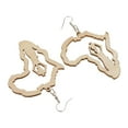 thumbnail image 5 of Vintage 3D African Earrings Studs Wooden Afrocentric Dangler Ethnic Tribal Burlywod, 5 of 6
