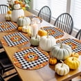 thumbnail image 3 of Fall Round Placemats Set of 4 Harvest Orange Pumpkin Place Mats Thanksgiving Woven Placemat Autumn Maple Leaf Plaid Circle Braided Table Mat for Kitchen Dining Table Autumn Party Home Decor 15 Inch, 3 of 9