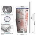 thumbnail image 6 of 20oz Tumblers Pink Hued Cute Halloween Ghosts Pattern Stainless Steel Vacuum Insulated Double Wall Travel Tumbler Cups Mug with Lid and Straw,Cleaning Brush for Cold & Hot Drinks, 6 of 7