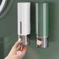 thumbnail image 2 of Dispensador de baño montado en la pared, 450ml, ducha Manual, baño, perforador recargable, contenedor de Gel fluido decorativo para Hotel Almacenamiento y organización del hogar Verde oscuro Toystoory HA063619-01, 2 of 6