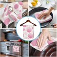 thumbnail image 3 of Pink Marble Kitchen Towels Set of 4, Water Absorbent Dish Towel, Gold White Geometric Hexagon Modern Decorative Hand Towels - Quick Drying Cloth for Cooking Baking, 18x28 Inch, 3 of 8