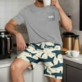 thumbnail image 2 of Ensembles de Pyjamas 2 Pcs pour Hommes Ultra Doux Texturés Costumes Athlétiques Extensibles Col Rond Manches Courtes Chemises Athlétiques Extensibles Séchage Rapide Vêtements de Détente Shorts Ensembles d'Été Hommes 2 Pcs Chemise de Nuit, 2 of 6