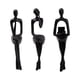 thumbnail image 3 of 3 piezas de estatua de pensador sentado, escultura de resina, artesanía, personaje moderno abstracto para Negro, 3 of 9
