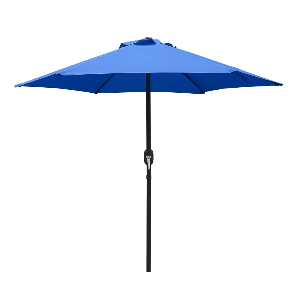 Kool 7.5ft Patio Umbrella with Crank Handle, Outdoor Market Umbrella with 6 Sturdy Umbrella Ribs Waterproof for Garden, Deck, Backyard, Pool,  Royal Blue