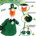 thumbnail image 3 of Guvpev St. Patrick's Day Goose Outfit - Lucky Irish Green Plaid Costume with Orange Beard and Pot of Gold - Festive Saint Paddy's Day Clothes for 23" Outdoor Porch Goose Statues, 3 of 14