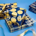 thumbnail image 6 of AllWays Plaza Birthday Wrapping Paper Roll - Mini Roll - 3 Rolls - 17 inch X 120 inch Per roll - Blue and Gold Foil Design for Party, Holiday, Baby Shower, 6 of 15
