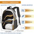 thumbnail image 3 of Black and Gold Marble Pattern 17" School Backpacks for Teens,Waterproof Oxford Fabric,S-Shape Padded Straps for School,Travel,Hiking,Camping, 3 of 6