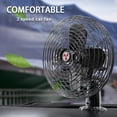 thumbnail image 2 of 12 Volt Fan for Truck Cab, 2 Speed Switches, 6 Inch Heavy Duty Black Metal, Cigarette Lighter Fan for Truck with Ventilate Function, for Use on Truck or Camping(Cord Length 6FT), 2 of 7