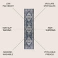thumbnail image 3 of JONATHAN Y WASHABLE 2 x 8 Runner Rug, Didim Boho Medallion - Navy/Light Gray, WSH102B-28, 3 of 9
