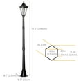 thumbnail image 3 of Outsunny 77" Solar Lamp Post Light, Aluminum Outdoor Street Lamp, Black, 3 of 9