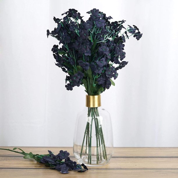 12 Navy Blue Silk Baby Breath Stems Artificial Flowers Diy Wedding Centerpieces Walmart Com Walmart Com