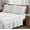 White/Green, variant on Brooklyn Loom Merrowed Edge Cotton Percale 100% Cotton Deep Pocket 4 Piece Queen Sheet Set in White and Grey, All Season, Adult Size, OEKO-TEX Certified
