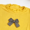 thumbnail image 5 of Quealent Girls T Shirts Double Layer Ruffle Short Sleeve Kids Summer Crewneck Tunic Tee Tops 5-14 Years (Yellow, 5-6 Years), 5 of 8