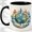 Black, variant on World Map Compass Accent Mug, 11oz Ceramic Coffee Cup for Travelers