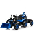 thumbnail image 4 of Ambifirner 24v Ride-On Electric Tractor Toy With 4-In-1 Construction Attachments (Excavator, Dump Truck & Bulldozer) W/Parent Remote Control,3-Speed With Music Player, 4 of 8